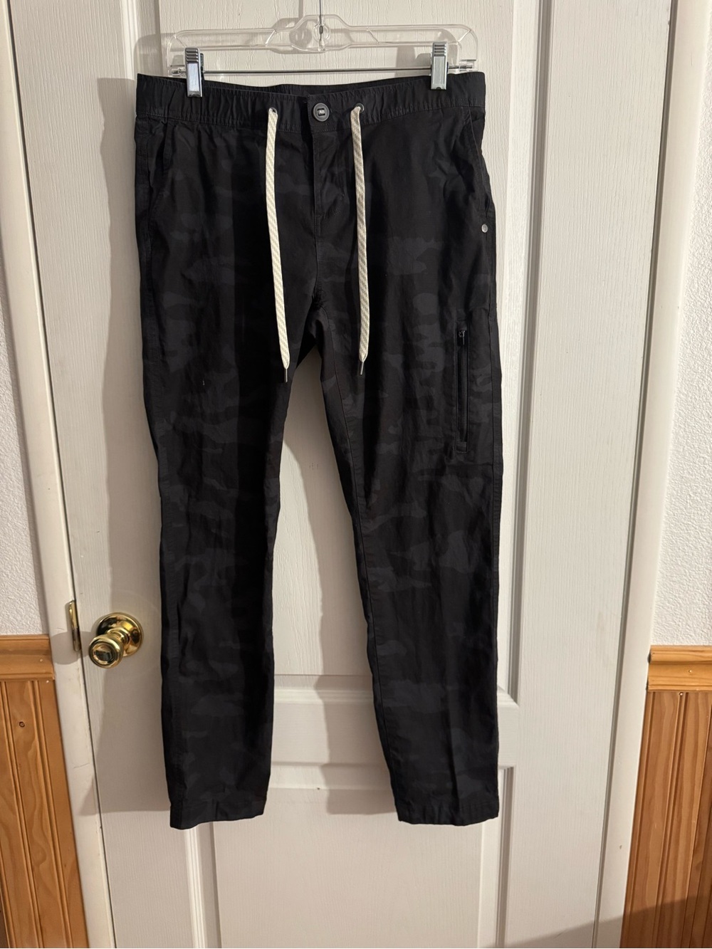 Vuori Black Camo Joggers with Contrast Drawstring